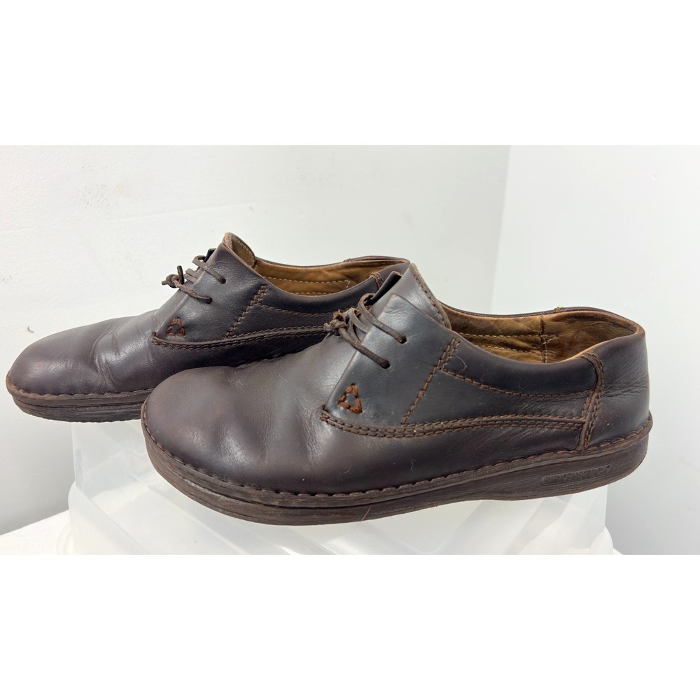 Birkenstock Mens Memphis Oxford Red Brown Leather Cork Comfort Shoes  43   US 10